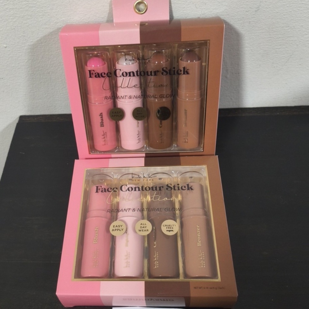 Nicole Miller Face Contour Stick Collection, Natural Glow Kit blush, bronzer x2